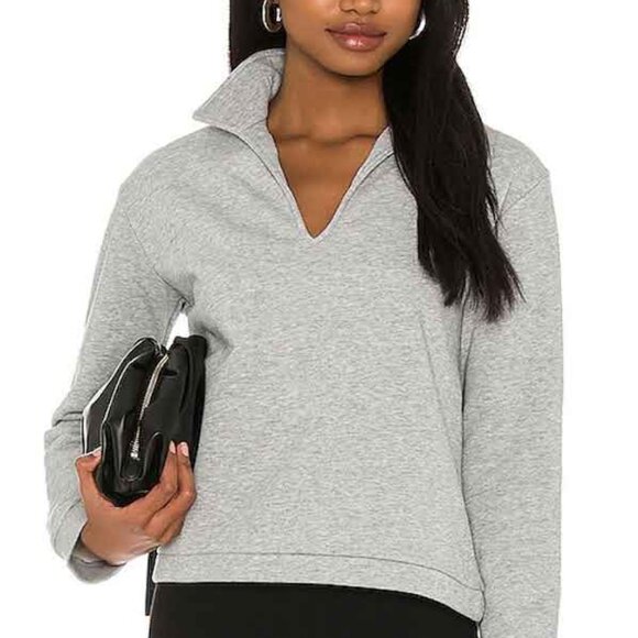 LBLC the label Tops - LBLC The Label Women's Tamara V-Neck Sweatshirt in Heather Grey Size S Lounge